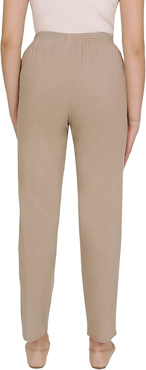 Emmi - Damen Sommer Outdoor Schlupfhose mit Gummizug, Stretch, Senioren Hose, Kurzgröße, gerader Schnitt, Hosentaschen