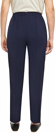 Ella Uni - Damen Sommer Schlupfhose mit Stretch, Gummizug, gerader Schnitt, Hosentaschen mit Reißverschluss, klassich einfarbig, unifarben