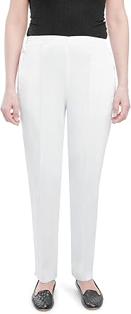 Ella Uni - Damen Sommer Schlupfhose mit Stretch, Gummizug, gerader Schnitt, Hosentaschen mit Reißverschluss, klassich einfarbig, unifarben