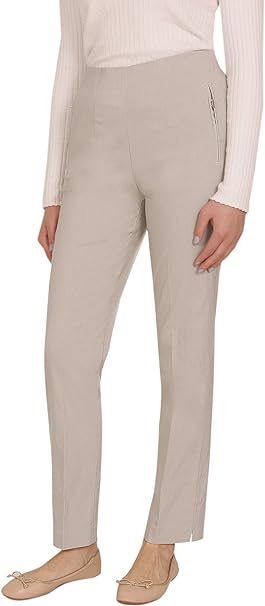 Stella - Damen Sommer Stretch Damenhose, komfortabler Gummibund, gerader Schnitt, sehr dehnbar, geeignet für Senioren, Schlupfhose mit Taschen