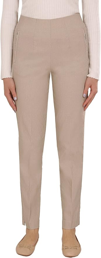 Stella - Damen Sommer Stretch Damenhose, komfortabler Gummibund, gerader Schnitt, sehr dehnbar, geeignet für Senioren, Schlupfhose mit Taschen