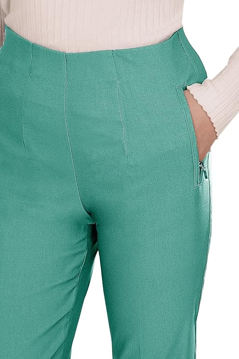 Stella - Damen Sommer Stretch Damenhose, komfortabler Gummibund, gerader Schnitt, sehr dehnbar, geeignet für Senioren, Schlupfhose mit Taschen