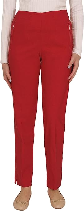 Stella - Damen Sommer Stretch Damenhose, komfortabler Gummibund, gerader Schnitt, sehr dehnbar, geeignet für Senioren, Schlupfhose mit Taschen