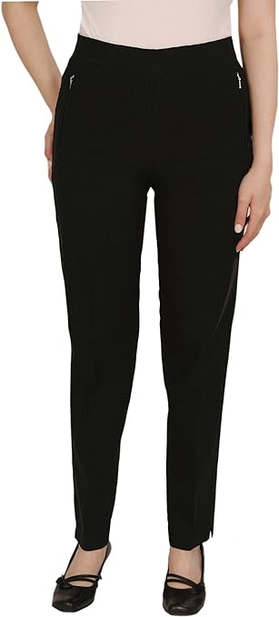 Stella - Damen Sommer Stretch Damenhose, komfortabler Gummibund, gerader Schnitt, sehr dehnbar, geeignet für Senioren, Schlupfhose mit Taschen