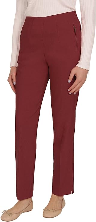 Stella - Damen Sommer Stretch Damenhose, komfortabler Gummibund, gerader Schnitt, sehr dehnbar, geeignet für Senioren, Schlupfhose mit Taschen