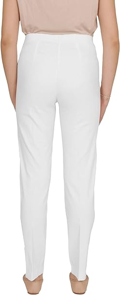 Stella - Damen Sommer Stretch Damenhose, komfortabler Gummibund, gerader Schnitt, sehr dehnbar, geeignet für Senioren, Schlupfhose mit Taschen