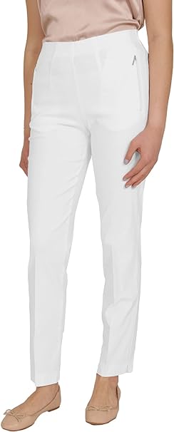 Stella - Damen Sommer Stretch Damenhose, komfortabler Gummibund, gerader Schnitt, sehr dehnbar, geeignet für Senioren, Schlupfhose mit Taschen