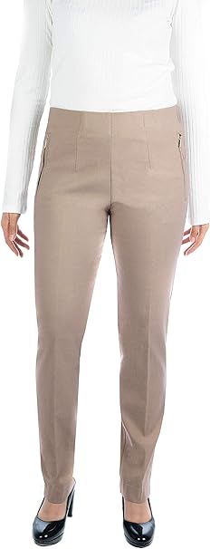 Stella - Damen Winter Schicke Stretch Hose, komfortabler Gummibund, gerader Schnitt, sehr dehnbar, geeignet für Senioren, Schlupfhose mit Taschen und weichem Innenstoff