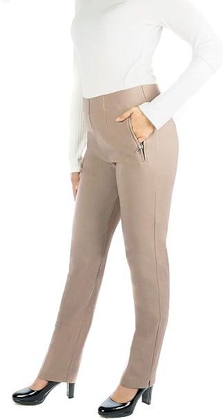 Stella - Damen Winter Schicke Stretch Hose, komfortabler Gummibund, gerader Schnitt, sehr dehnbar, geeignet für Senioren, Schlupfhose mit Taschen und weichem Innenstoff