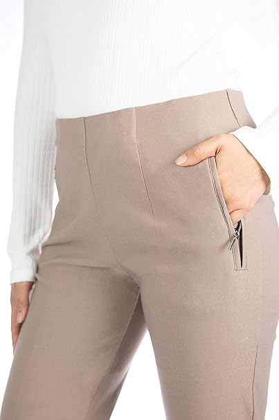 Stella - Damen Winter Schicke Stretch Hose, komfortabler Gummibund, gerader Schnitt, sehr dehnbar, geeignet für Senioren, Schlupfhose mit Taschen und weichem Innenstoff