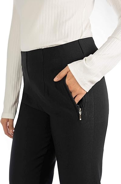 Stella - Damen Winter Schicke Stretch Hose, komfortabler Gummibund, gerader Schnitt, sehr dehnbar, geeignet für Senioren, Schlupfhose mit Taschen und weichem Innenstoff