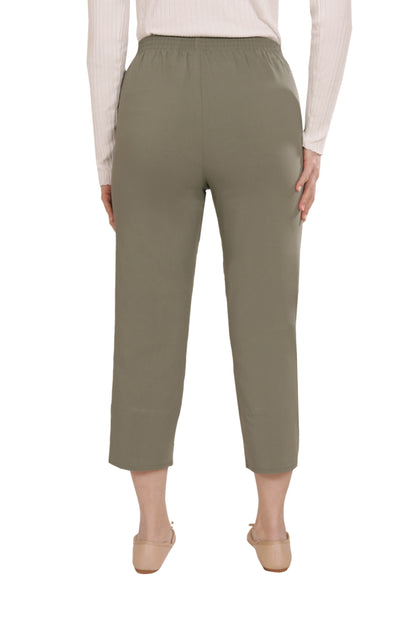 Emmi - Damen Sommer Kurze 7/8 Schlupfhose mit Gummizug, Stretch, Senioren Hose, Kurzgröße, gerader Schnitt, Hosentaschen