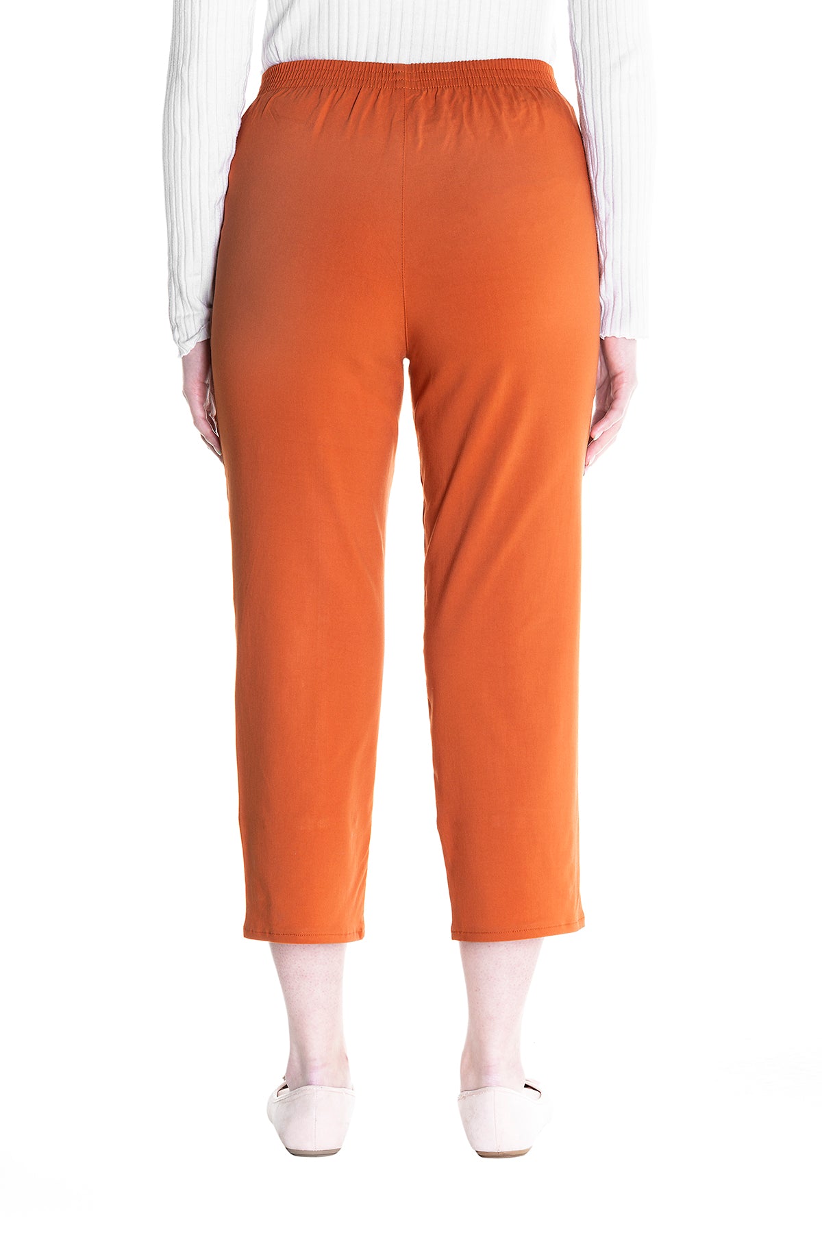 Emmi - Damen Sommer Kurze 7/8 Schlupfhose mit Gummizug, Stretch, Senioren Hose, Kurzgröße, gerader Schnitt, Hosentaschen